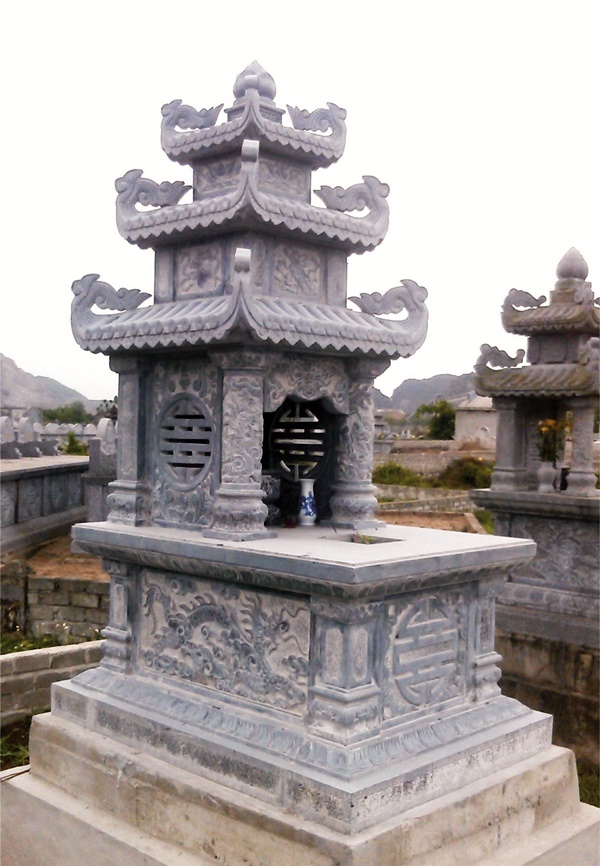 Mộ đá đơn giản 3 mái